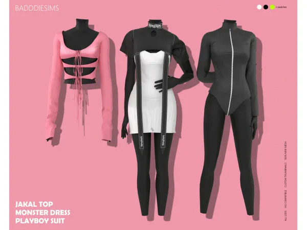 Alpha JAKAL TOP MONSTER DRESS PLAYBOY SUIT by simsfinds - The Sims 4 Custom Content