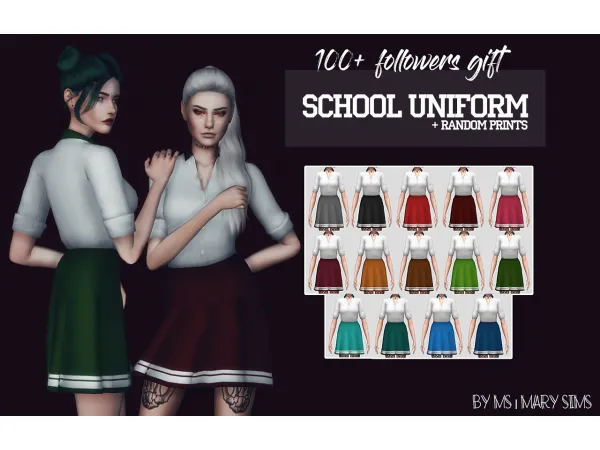 Maxis Match School uniform by simsfinds - The Sims 4 Custom Content
