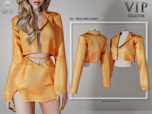 Alpha PETITE OUTFIT (JACKET) P54 tr by busra - The Sims 4 Custom Content