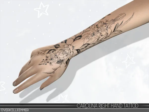 Mix Carolina right hand tattoo by overkillsimmer - The Sims 4 custom content
