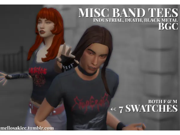 Maxis Match misc band tees - The Sims 4 Custom Content