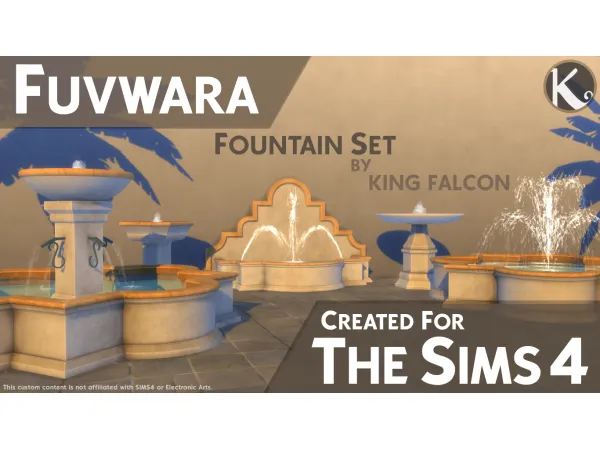 Maxis Match 'Fuvwara' Fountain Set by simsfinds - The Sims 4 Custom Content