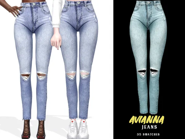 Alpha Avianna Jeans by grafity-cc - The Sims 4 custom content