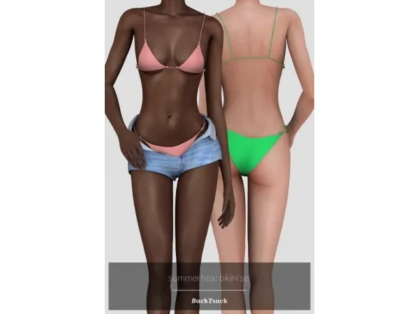 Alpha Summer Heat Bikini Set by BackTrack - The Sims 4 Custom Content