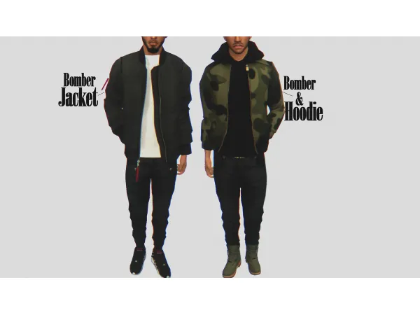 Alpha Male Bomber Jacket BomberHoodie by simsfinds - The Sims 4 Custom Content