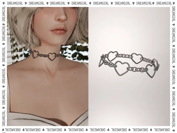 Alpha DREAMGIRL_HEART CHOKER by dreamgirl - The Sims 4 Custom Content