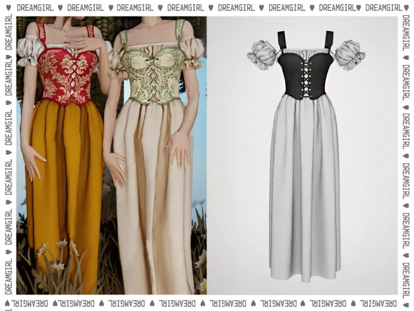 Alpha DREAMGIRL_CORSET DRESS by dreamgirl - The Sims 4 Custom Content
