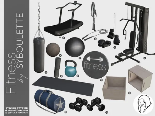 Alpha Fitness set by simsfinds - The Sims 4 Custom Content
