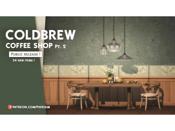Maxis Match The COLDBREW Coffee Shop part 2 by pierisim - The Sims 4 Custom Content