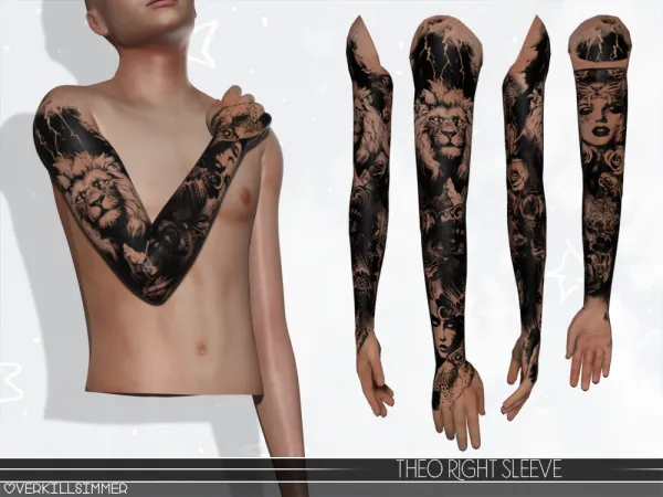 Mix Theo right sleeve - The Sims 4 Custom Content