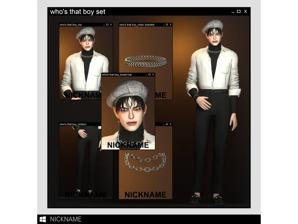 [CAS] who's that boy_top/bottom/bread hat/necklace/bracelet by give me a nickname