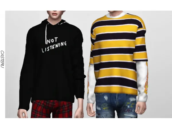 Alpha male LAZY collection by simsfinds - The Sims 4 Custom Content