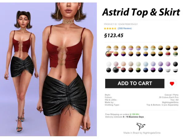 Alpha Astrid Top Skirt for Early Access by simsfinds - The Sims 4 Custom Content