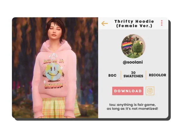 Maxis Match Thirfty Hoodies by simsfinds - The Sims 4 Custom Content