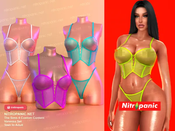 Alpha Vanessa SET (TOP) by nitropanic - The Sims 4 custom content