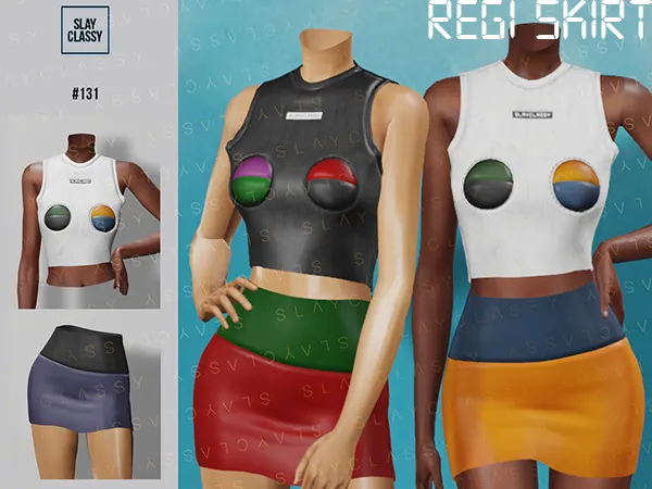 Alpha SC131 REGI SKIRT by slayclassy - The Sims 4 Custom Content