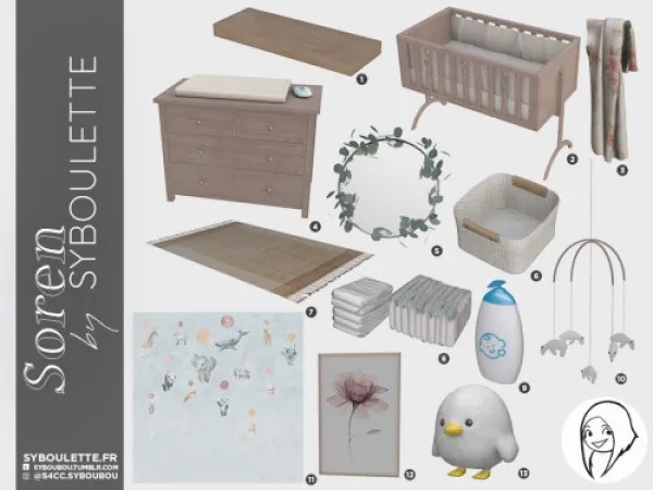 Alpha Soren nursery set by simsfinds - The Sims 4 Custom Content