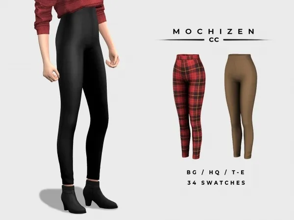 Alpha Mochizen High Waist Pants Female by mochizen-cc - The Sims 4 custom content
