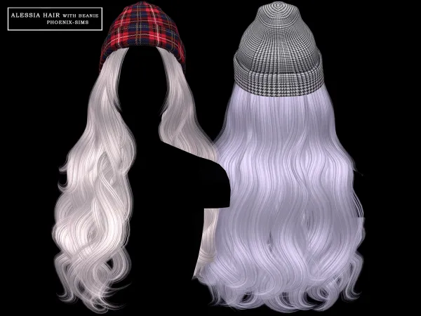 Alpha Alessia Hair with Beanie by phoenixsims4 - The Sims 4 Custom Content