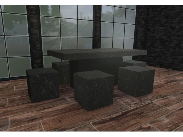 Alpha Marble Dining Set #2 by simmerkatex - The Sims 4 custom content