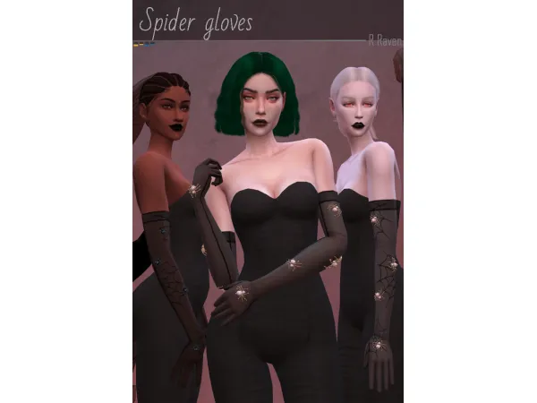Mix Spider gloves by Regina Raven - The Sims 4 Custom Content