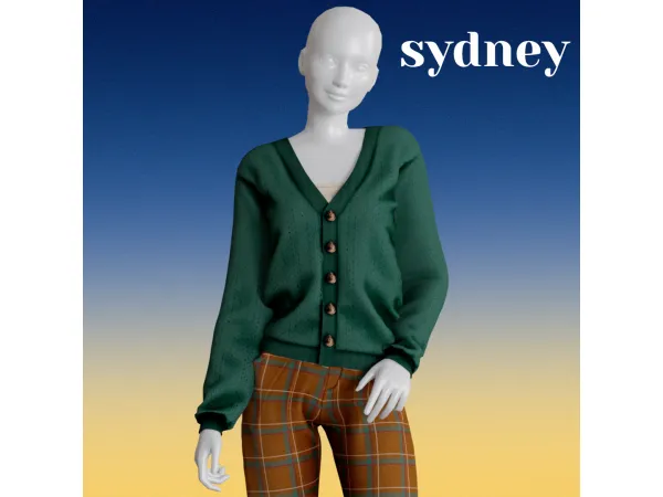 Alpha Sydney cardigan by amelylina - The Sims 4 Custom Content