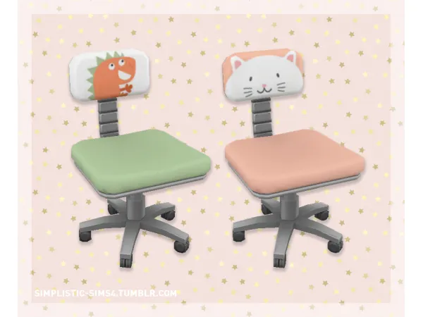 Maxis Match Cutie Pie Kids Room Desk Chair by simsfinds - The Sims 4 Custom Content