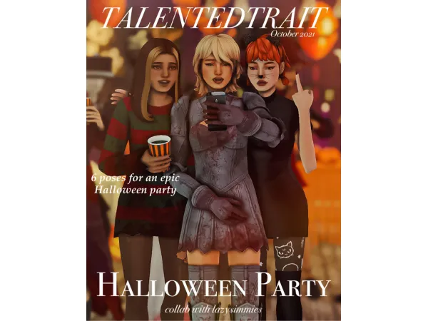 Maxis Match Halloween Party Poses by talentedtrait - The Sims 4 Custom Content
