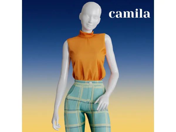 Alpha Camila turtleneck by amelylina - The Sims 4 Custom Content