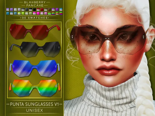 Alpha Punta Sunglasses V1 (unisex) Blahberry Pancake by blahberry-pancake - The Sims 4 Custom Content