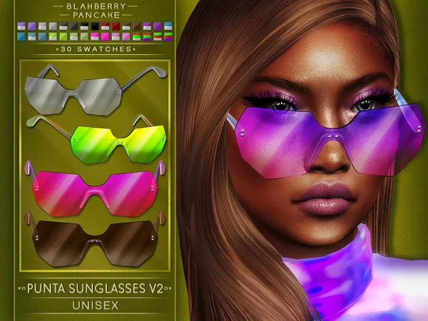 Alpha Punta Sunglasses V2 (unisex) Blahberry Pancake by blahberry-pancake - The Sims 4 Custom Content