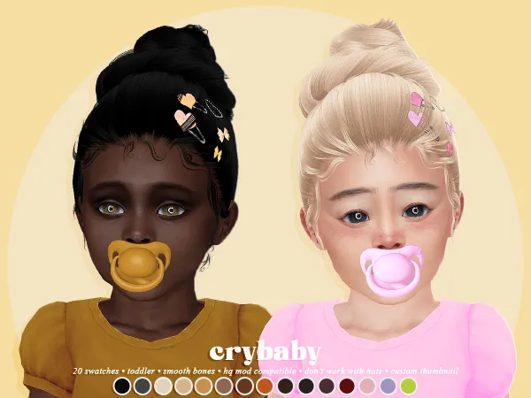 Alpha crybaby besame hair clip acc toddler f - The Sims 4 Custom Content