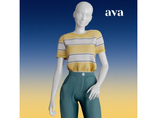 Alpha Ava tee by amelylina - The Sims 4 Custom Content