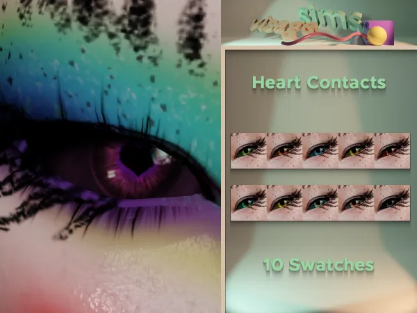 Alpha Heart Contacts by v1s4g3 - The Sims 4 custom content