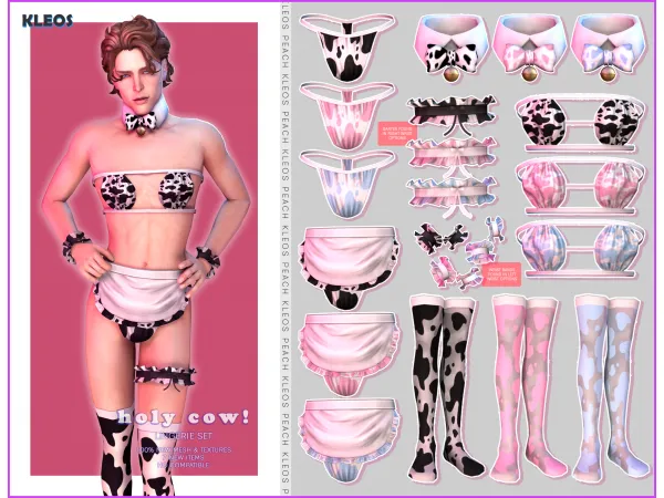 Alpha SUGAR Holy Cow Lingerie Set by smsims - The Sims 4 Custom Content