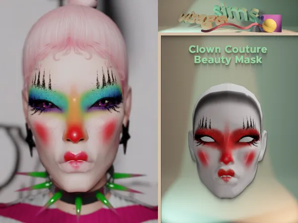Alpha Clown Couture Beauty Mask by v1s4g3 - The Sims 4 custom content
