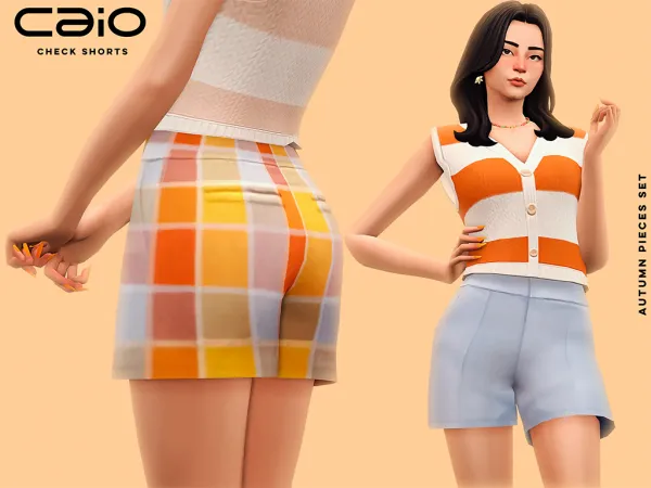 Maxis Match Check Shorts by caio-cc - The Sims 4 Custom Content