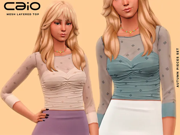 Maxis Match Mesh Layered Top by caio-cc - The Sims 4 Custom Content