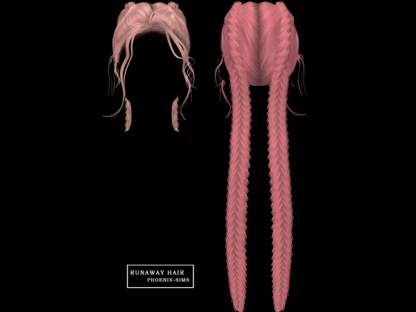Alpha Runaway Hair - The Sims 4 Custom Content