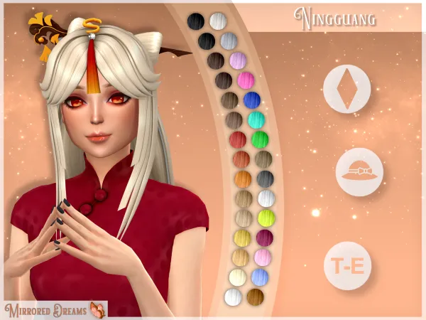 Maxis Match Ningguang Hair by mirroreddreamscc - The Sims 4 Custom Content