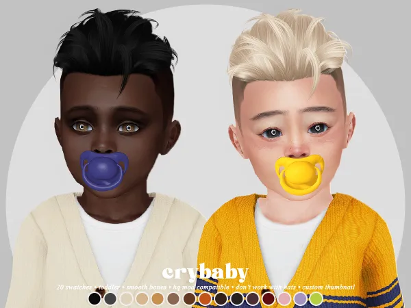 Alpha crybaby harmony hair (anto) toddler mf by crybaby - The Sims 4 Custom Content