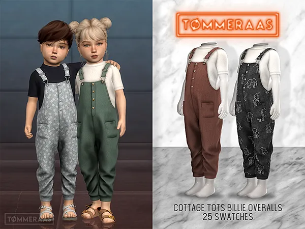 Alpha TØMMERAAS Cottage Tots Billie Overalls (20) by tommeraas - The Sims 4 Custom Content