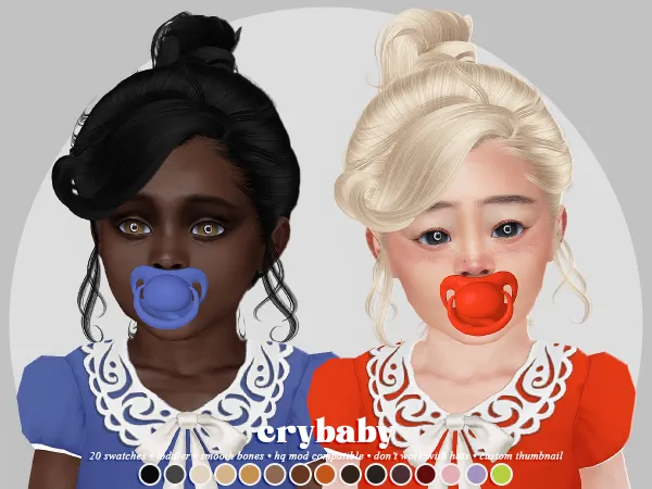 Alpha crybaby jackpot hair (newsea) toddler f by crybaby - The Sims 4 Custom Content