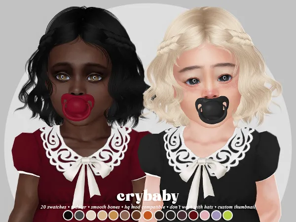 Alpha crybaby sugar free hair (newsea) toddler f by crybaby - The Sims 4 Custom Content
