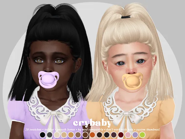 Alpha crybaby liittle moo moo hair (newsea) toddler f by crybaby - The Sims 4 Custom Content