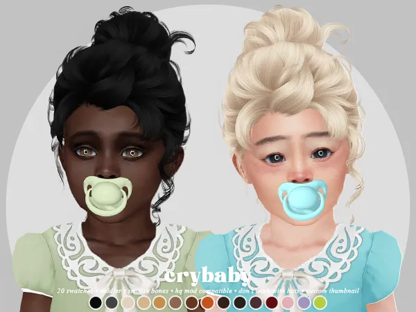 Alpha crybaby oversea call hair (newsea) toddler f by crybaby - The Sims 4 Custom Content