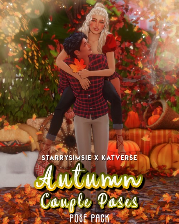 Mix [STARRY x KATVERSE] Autumn Couple Poses by simsfinds - The Sims 4 Custom Content