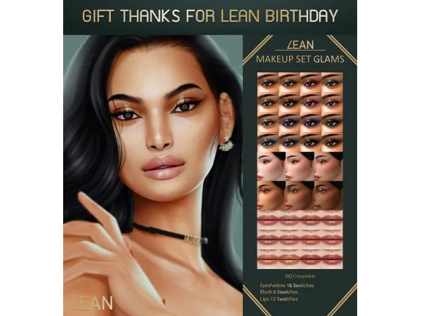 LEAN MAKEUP SET GLAMS (GIFT THANKS FOR LEAN BIRTHDAY) by LEANSIMS