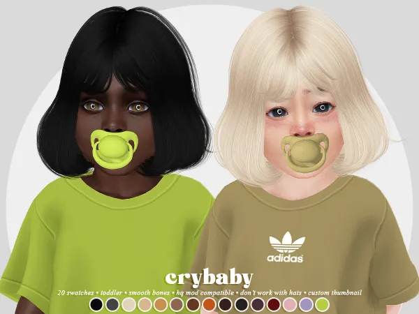 Alpha crybaby riye hair (leahlillith) toddler f by crybaby - The Sims 4 Custom Content