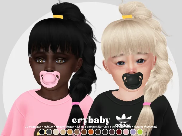 Alpha crybaby elara hair (leahlillith) toddler f by crybaby - The Sims 4 Custom Content